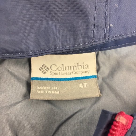 COLUMBIA PURPLE/PINK WINDBREAKER GIRLS SIZE 4T - Picture 4 of 4